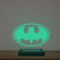 Luminária Led 3d Batman Batsinal Abajur Luxo Dc Comics