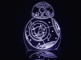 Luminária Led 3d BB8 Star Wars Acrílico Led Abajur