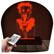 Luminária Led 3D Betty Boop Abajur 1 Abajur Presente Criativo Decoração