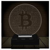 Luminária Led 3d Bitcoin Cripto Moeda Abajur - 3D Fantasy