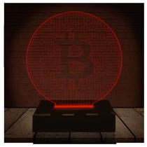 Luminária Led 3d Bitcoin Cripto Moeda Abajur