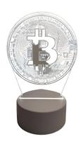Luminária Led 3d Bitcoin Cripto Moeda Abajur Luz Branca Criptomoeda Digital Presente Rico Dinheiro