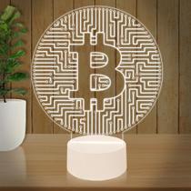 Luminária Led 3D Bitcoin Cripto Moeda Abajur Presente Criativo Decoração