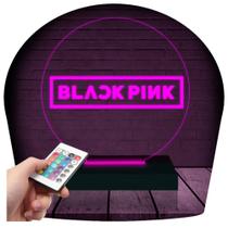 Luminária Led 3D Black Pink Abajur Presente Criativo Decoração