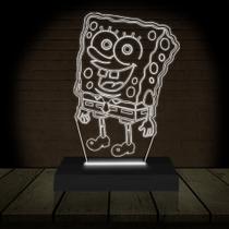 Luminária Led 3D Bob Esponja 2 Abajur Presente Criativo Decoração