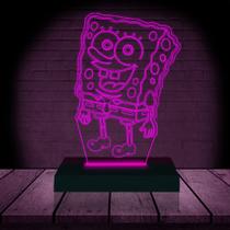 Luminária Led 3D Bob Esponja 2 Abajur Presente Criativo Decoração