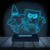 Luminária Led 3D Bob Esponja Patrick Abajur Presente Criativo Decoração