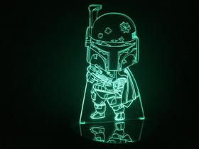 Luminária Led 3d Boba Fett Star Wars Chibi