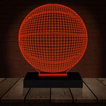 Luminária Led 3D Bola Basquete Abajur Presente Criativo Decoração