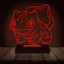 Luminária Led 3D Bubassauro Pokemon Abajur Presente Criativo Decoração