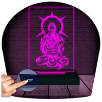 Luminária Led 3D Buda Abajur 1 Presente Criativo Decoração