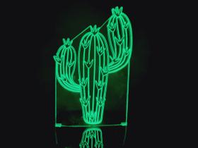 Luminária Led 3d Cacto Mexicano Juliette Cactus Criativo - Geeknario