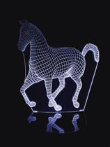 Luminária Led 3d Cavalo Correndo The Horse Animal - Geeknario