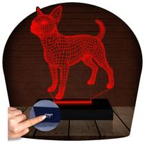 Luminária Led 3d Chiuaua Cachorro 2 Abajur Presente Criativo Decoração