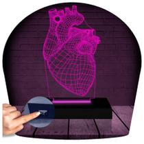 Luminária Led 3d Coração Cardiologista Abajur - 3D Fantasy