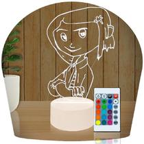 Luminária Led 3d Coraline Abajur Presente Criativo Decoração