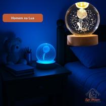 Luminária LED 3D Cristal Planeta Decorativa USB Colorida Presente Enfeite Quarto Luz Noturna Solar 6cm Luminária LED 3D Cristal Planeta Decorativa USB Colorida Presente Enfeite Quarto Luz Noturna Solar 6cm