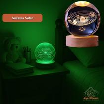 Luminária LED 3D Cristal Planeta Decorativa USB Colorida Presente Enfeite Quarto Luz Noturna Solar 6cm Luminária LED 3D Cristal Planeta Decorativa USB Colorida Presente Enfeite Quarto Luz Noturna Solar 6cm