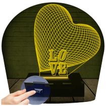 Luminária Led 3d Dia Dos Namorados Coração Presente 2 - 3D Fantasy