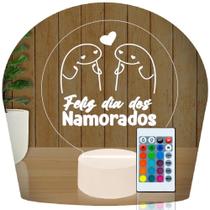 Luminária Led 3d Dia Dos Namorados Flork Gay Abajur Presente Criativo Decoração