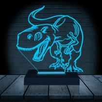 Luminária Led 3D Dinossauro Rex 1 Abajur Presente Criativo Decoração