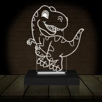 Luminária Led 3d Dinossauro Rex 2 Abajur Presente Criativo Decoração