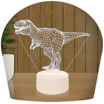 Luminária Led 3d Dinossauro Rex 5 Abajur Presente Criativo Decoração