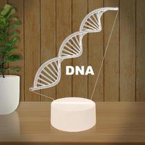 Luminária Led 3d DNA Medicina Biomedicina Abajur Presente Criativo Decoração