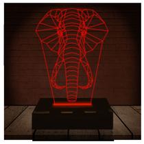 Luminária Led 3D Elefante 3 Abajur Presente Criativo Decoração