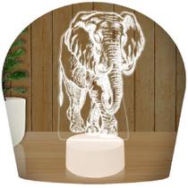 Luminária Led 3D Elefante Abajur 1 Presente Criativo Decoração