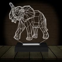 Luminária Led 3D Elefante India Abajur Presente Criativo Decoração