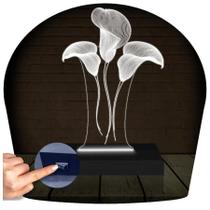 Luminária Led 3D Flor Abajur 3