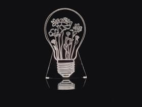 Luminária Led 3d Formato De Lâmpada Flor Boa Ideia Criativo