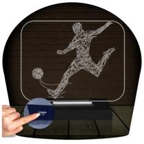 Luminária Led 3d Futebol Jogador Abajur