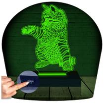 Luminária Led 3D Gato Abajur 8 Presente Criativo Decoração