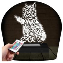 Luminária Led 3D Gato Abajur 9