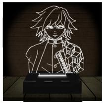 Luminária Led 3d Giyu Tomioka Kimetsu no Yaiba Abajur - 3D Fantasy