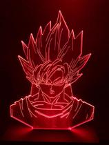 Luminária Led 3d, Goku, Dragon Ball Z, 16 Cores+controle,Anime,Decoração,Presente