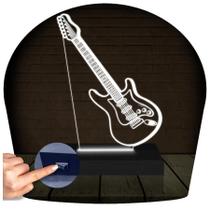 Luminária Led 3d Guitarra Musica Banda Abajur Presente Criativo Decoração