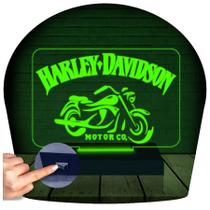 Luminária Led 3d Harley Davidson Moto Abajur 2