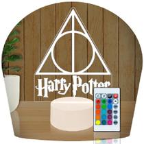 Luminária Led 3d Harry Potter HP Relíquias da Morte Abajur