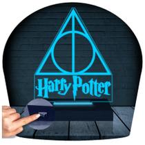 Luminária Led 3d Harry Potter HP Relíquias da Morte Abajur