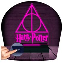 Luminária Led 3d Harry Potter HP Relíquias da Morte Abajur Presente Criativo Decoração