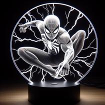 Luminária Led 3d Homem Aranha Em Acrílico