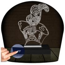 Luminária Led 3D Homem Aranha Herói 3 Presente Criativo Decoração