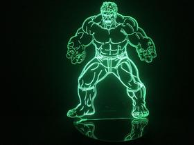 Luminária Led 3d Hulk Esmaga Raios Gama Vingadores Avengers - Geeknario