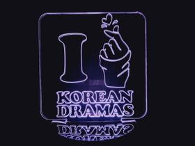 Luminária Led 3d I Love Korean Dramas Dorama Coreano - Geeknario