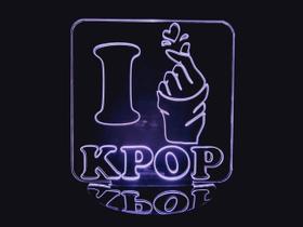Luminária Led 3d I Love Kpop Bts Korean Pop Música Coreana