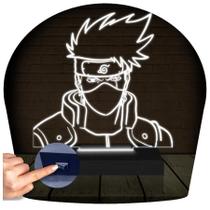 Luminária Led 3D Kakashi Naruto Abajur Presente Criativo Decoração