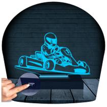 Luminária Led 3d Kart Corrida Fórmula 1 Abajur Presente Criativo Decoração